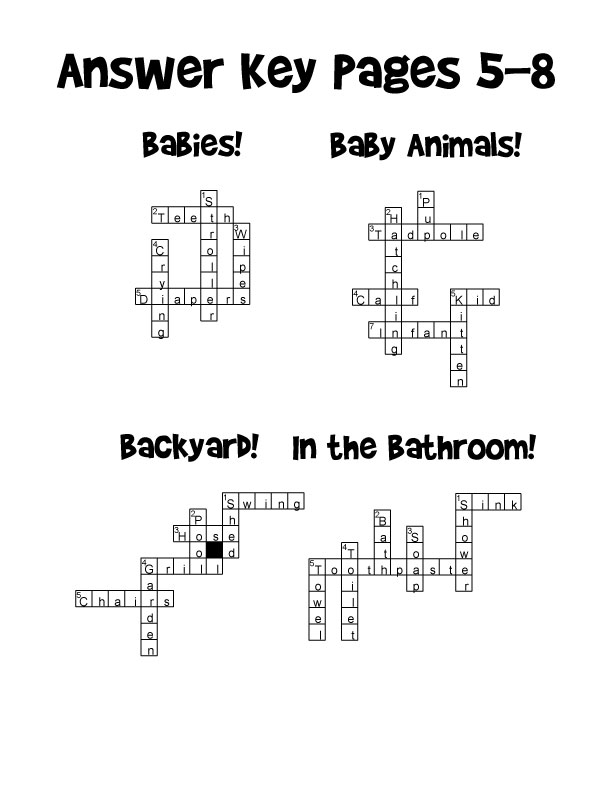 Crossword Puzzles for Kids Ages 7 & Up Answer Keys Woo! Jr. Kids Activities