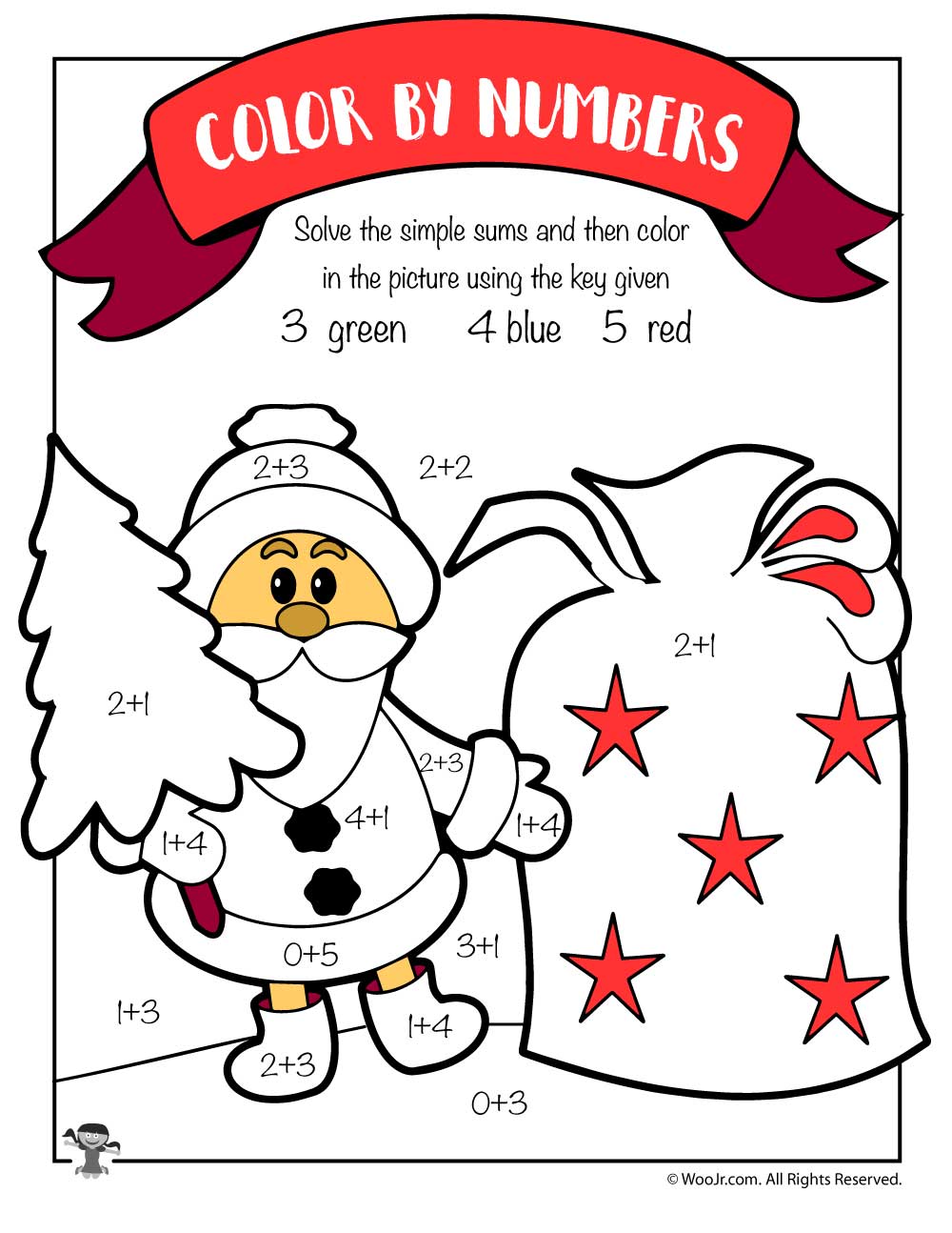 Santa Claus Math Coloring Page Woo! Jr. Kids Activities Children's