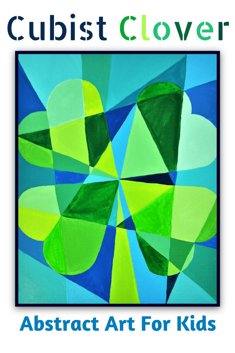 Cubist Clover St. Patrick's Day Abstract Art For Kids Woo! Jr. Kids