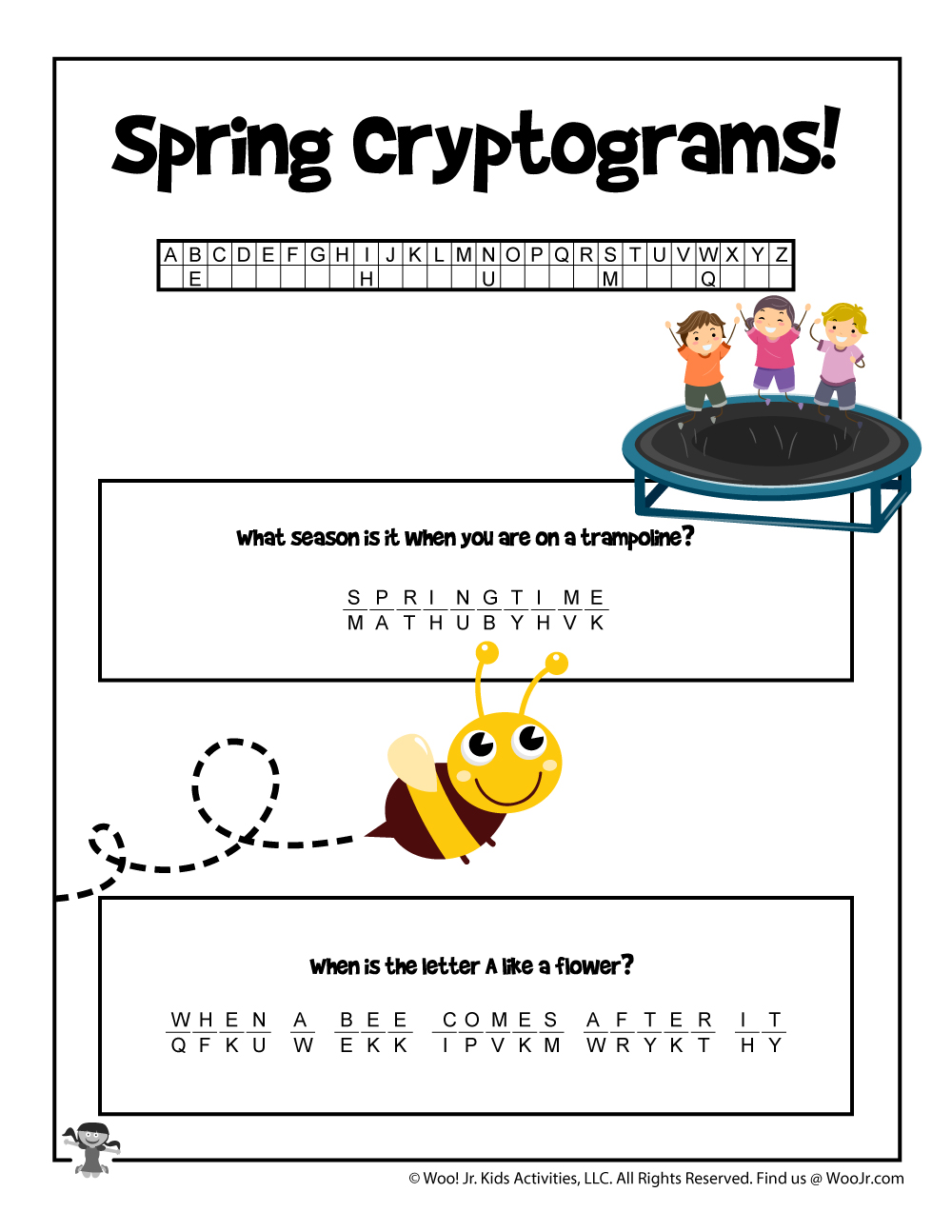 Spring Secret Code Word Puzzle KEY Woo! Jr. Kids Activities
