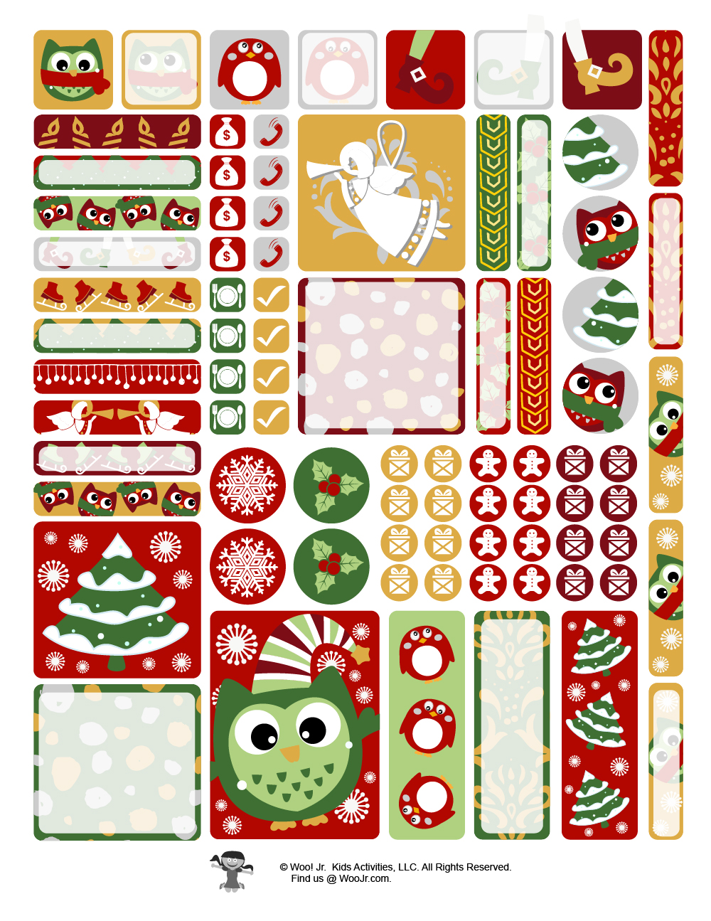 Printable Christmas Tree Sticker Set Woo! Jr. Kids Activities
