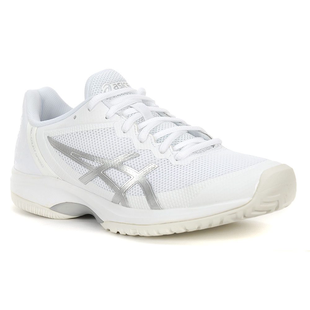 ASICS Women's Gel Court Speed White/Silver Tennis Shoes E850N.0193