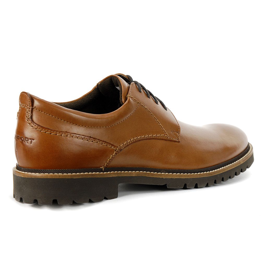Rockport Men's Marshall Plain Toe Oxford Cognac/leather Shoe H80118