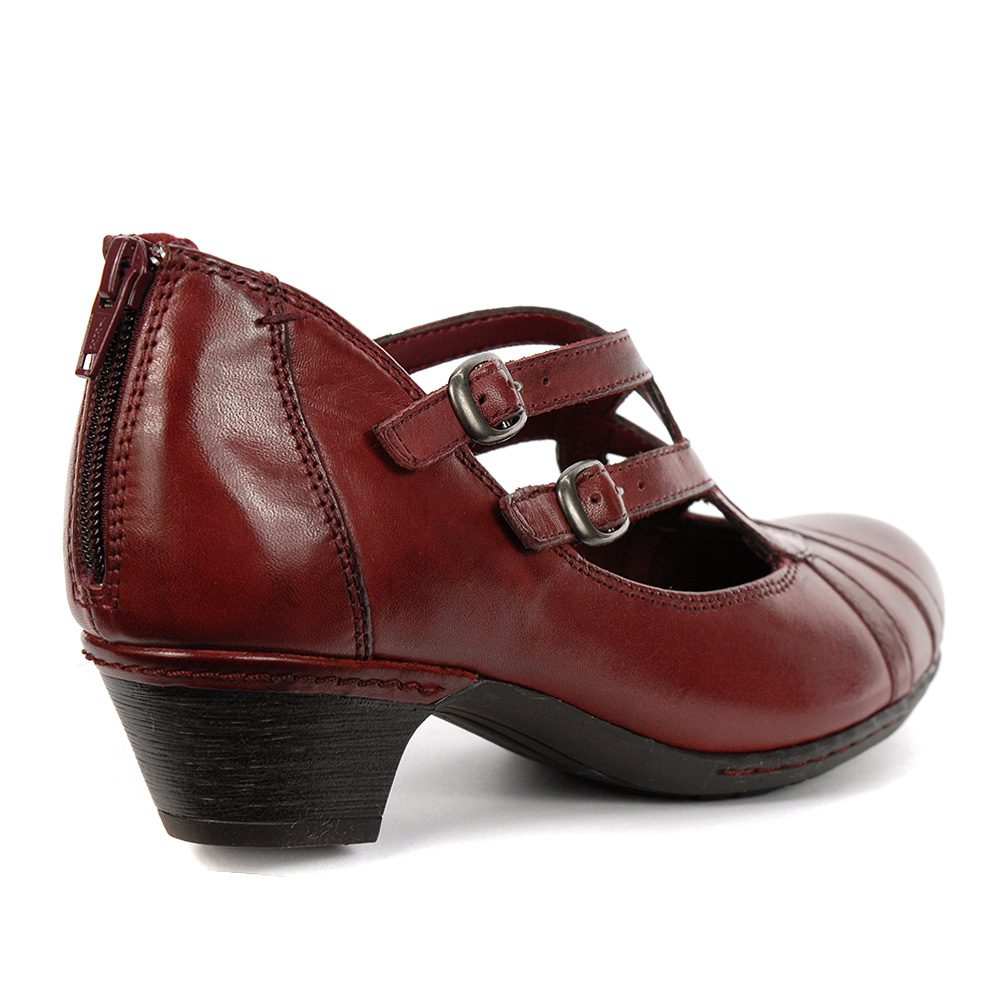 Rockport Women's Abbott Curvy Shoe Red/Leather CH3431