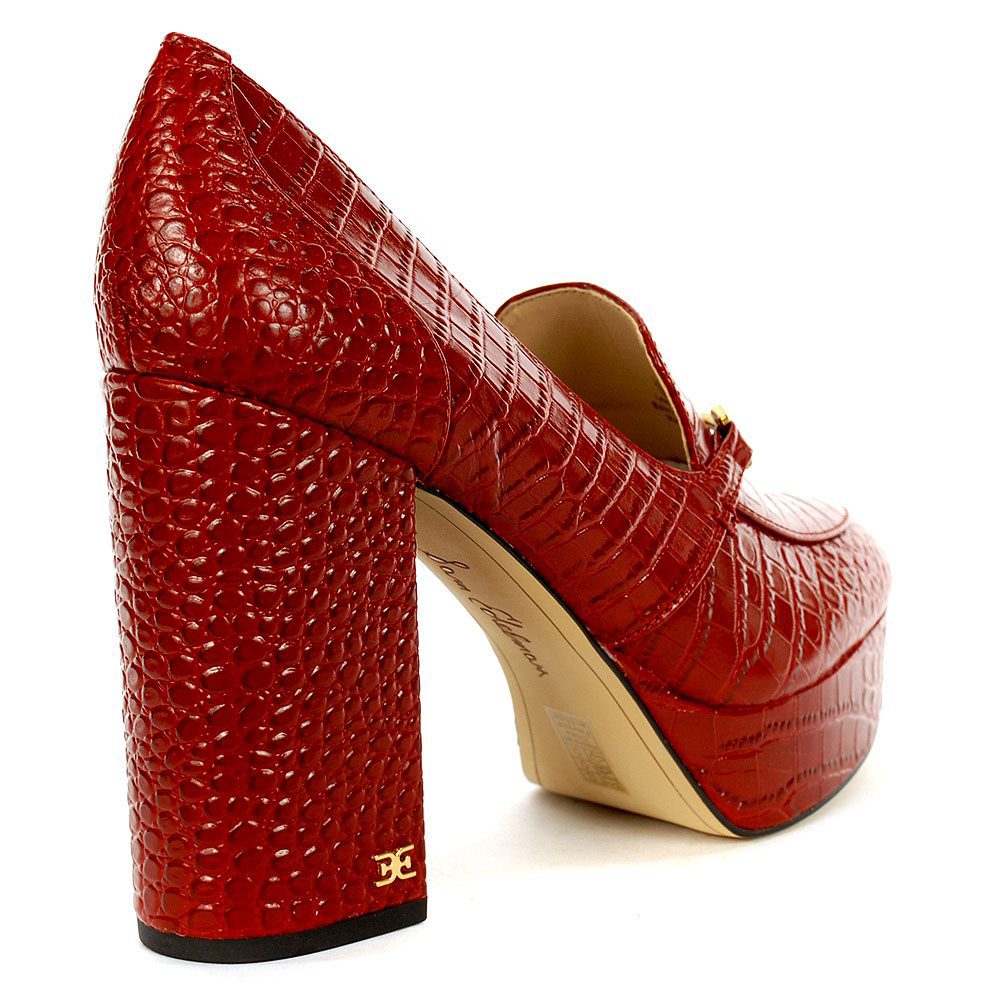 Sam Edelman Women's Aretha Bit Platform Loafer Mahogany/Leather Shoes