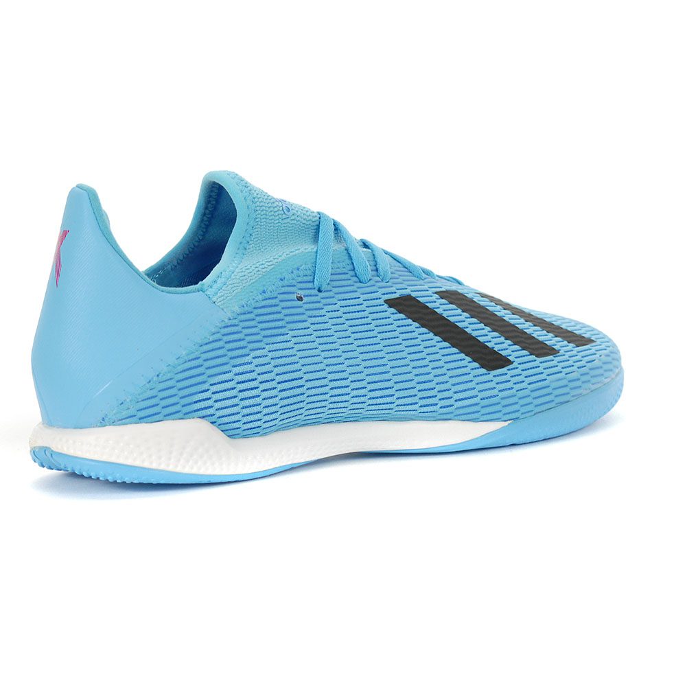 Adidas Men's X 19.3 Bright Cyan/Black/Pink Indoor Soccer Shoes F35371