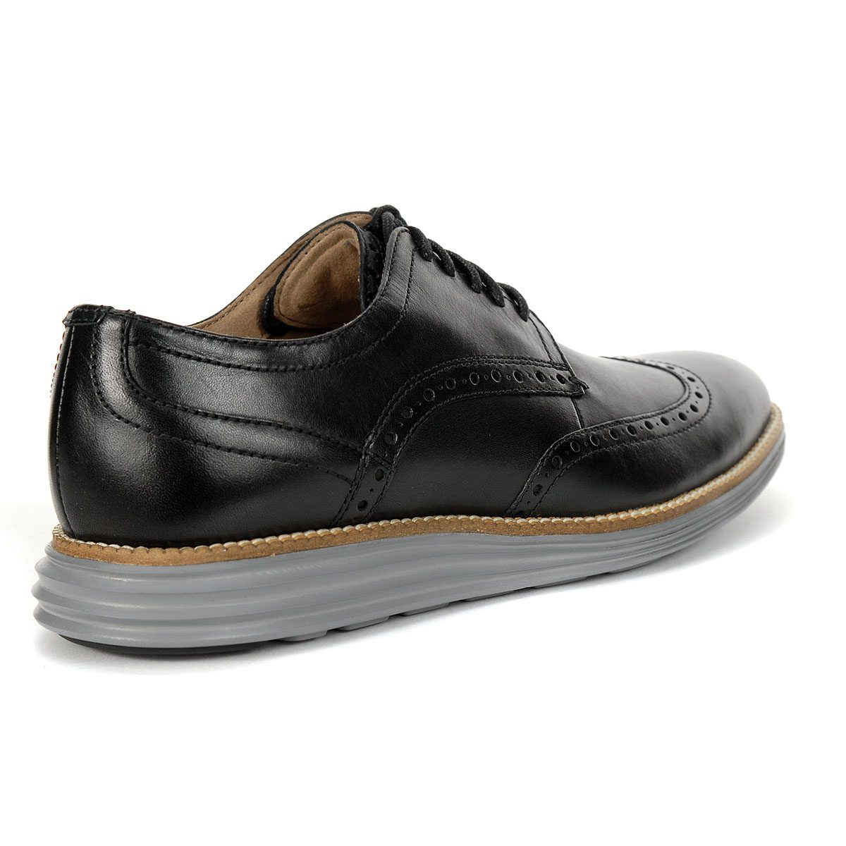 Cole Haan Men's OriginalGrand Wingtip Oxford Black Leather/Ironstone