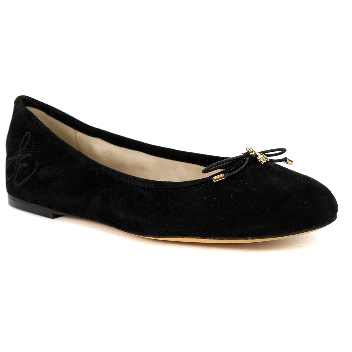 Sam Edelman Felicia Black/Kid Suede Leather Flat Ballet Shoes