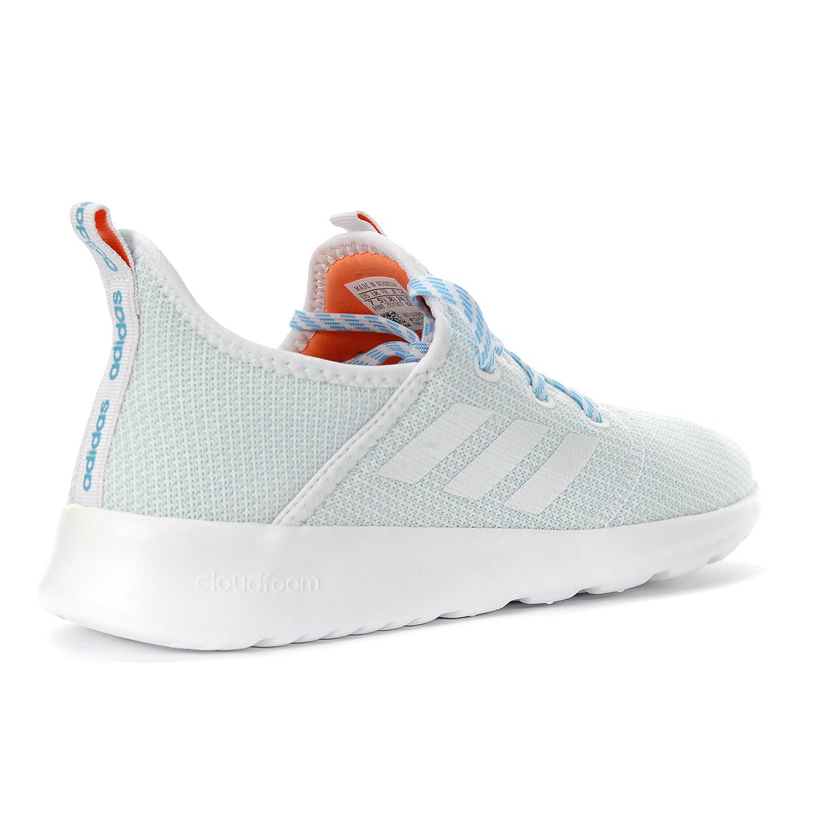 Adidas Women's CloudFoam Cloud White/Bright Cyan Running Shoes EG3846