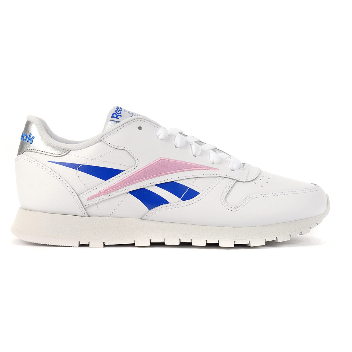 Reebok Women's Classic Leather White/Humble Blue/Jasmine Pink Sneakers
