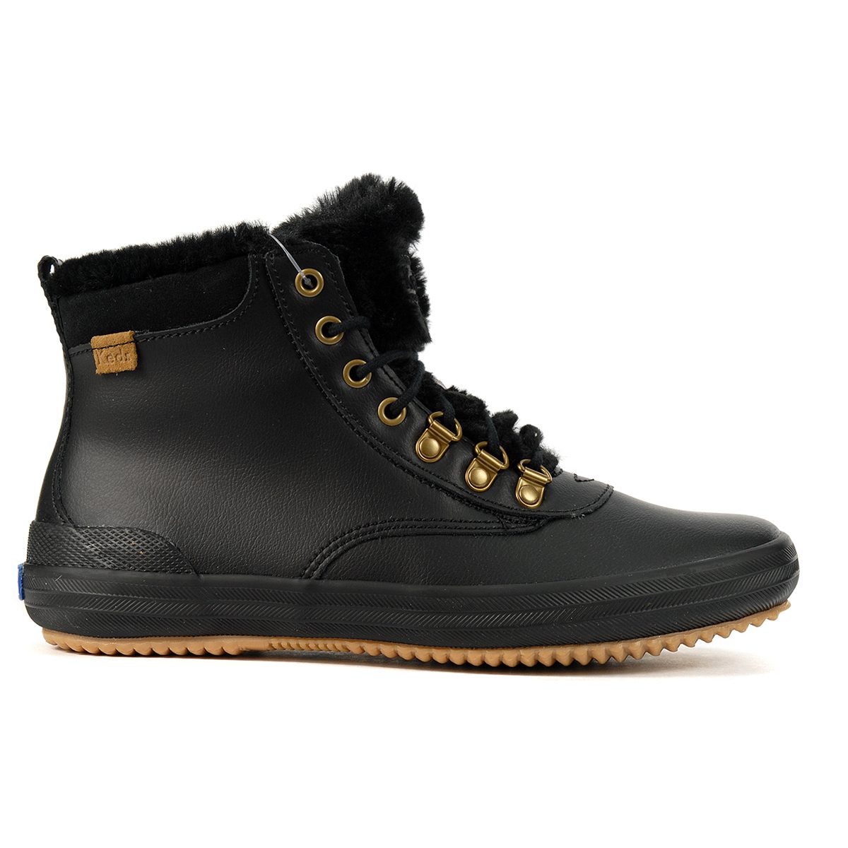 Keds Women's Scout II Water Resistant Black Leather Boots WH63303