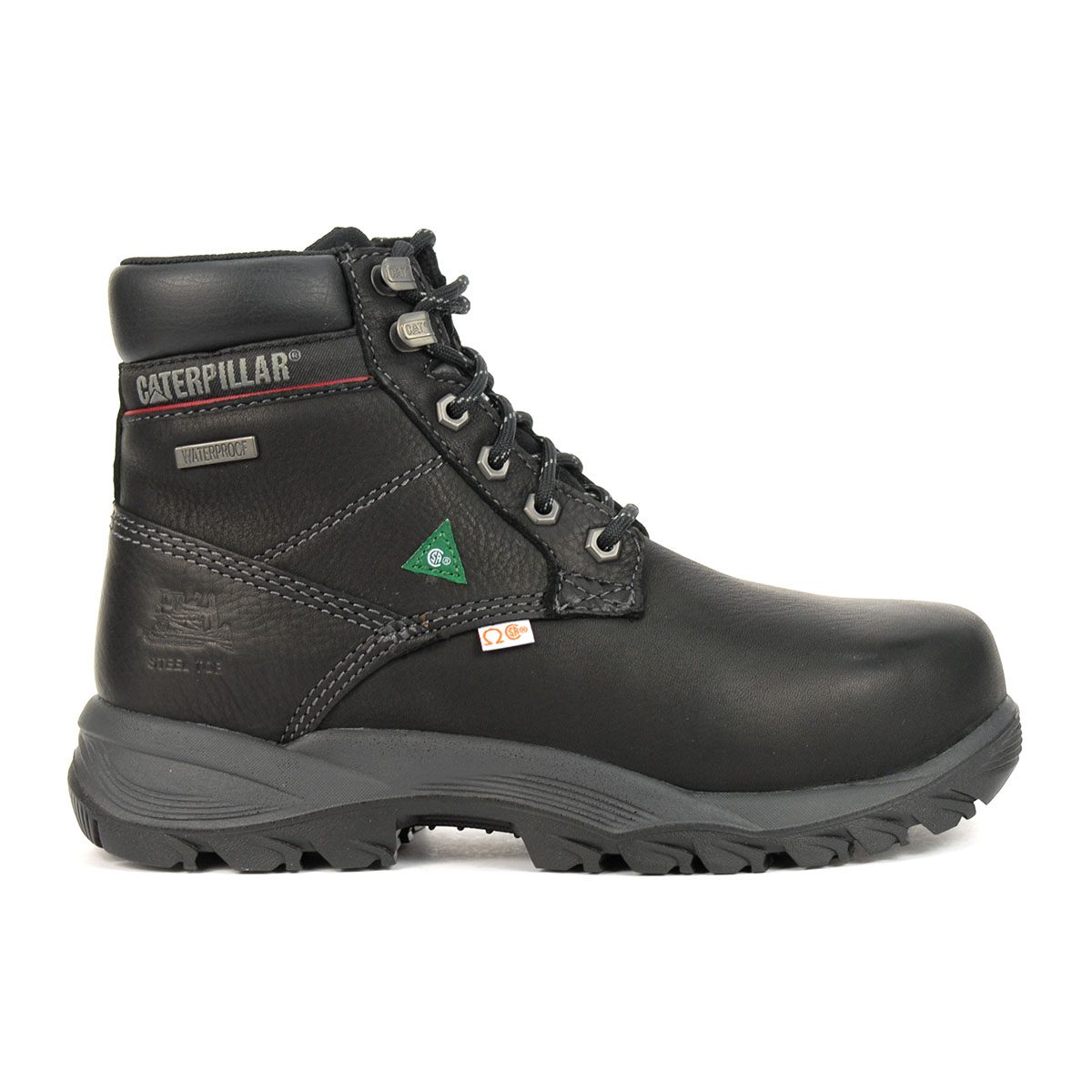 Caterpillar Women's Dryverse 6" WP Steel Toe Black Work Boots P306966