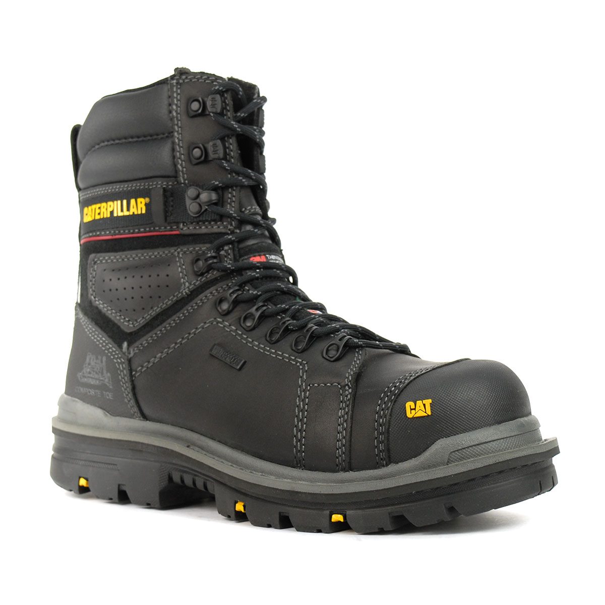 Caterpillar Men's Hauler 8" Waterproof CSA Black Work Boots P717628
