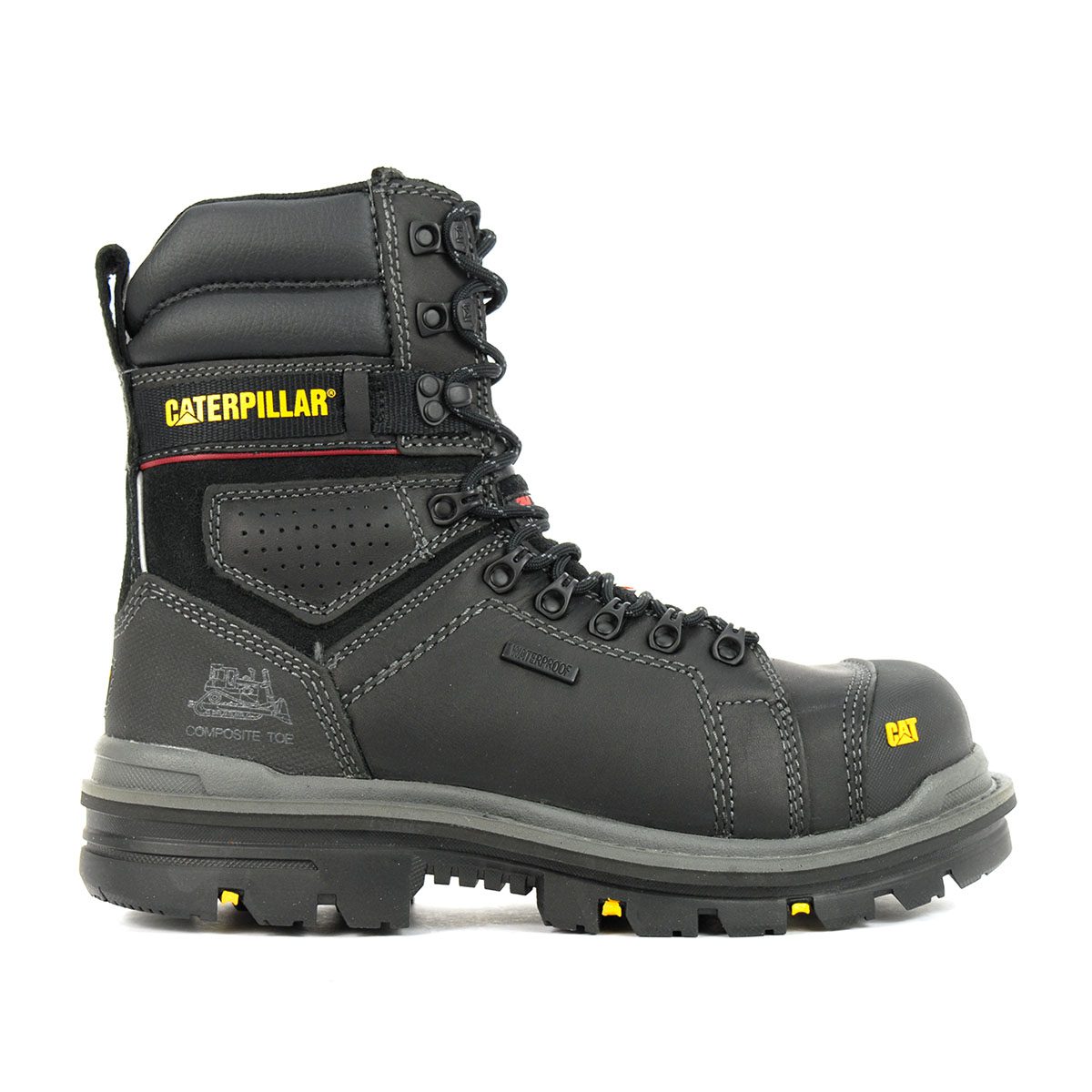 Caterpillar Men's Hauler 8" Waterproof CSA Black Work Boots P717628