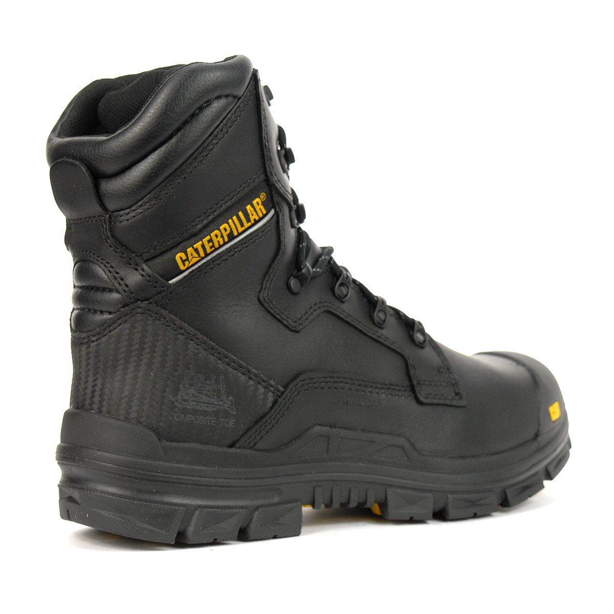Caterpillar Men's Scaffold 8" Composite Toe WP Black Work Boots P721600