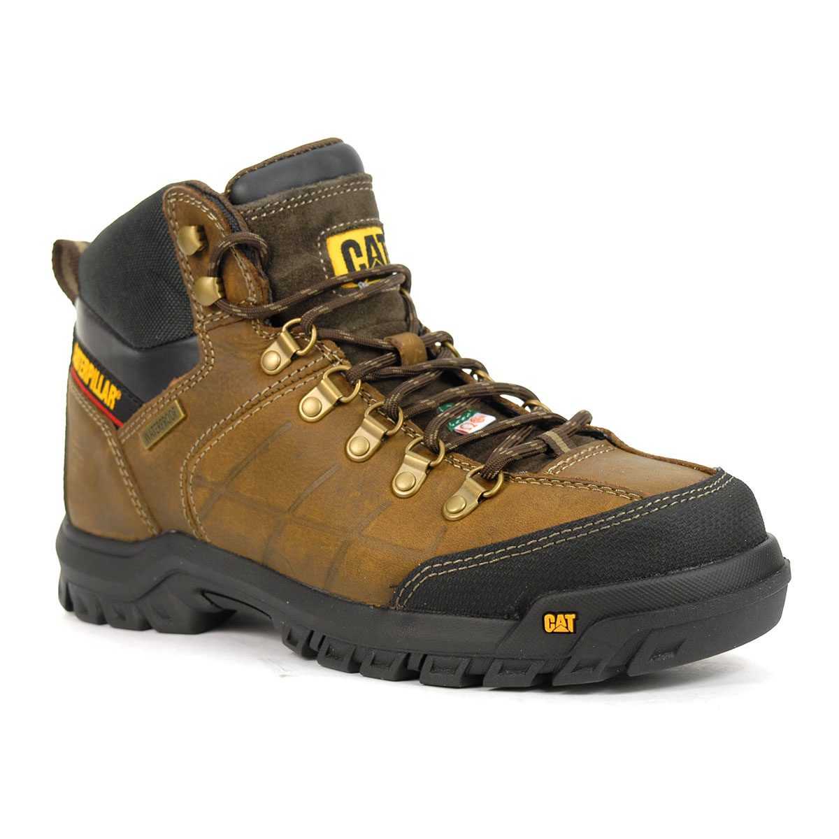 Caterpillar Men's Threshold Waterproof Steel Toe Real Brown Work Boots