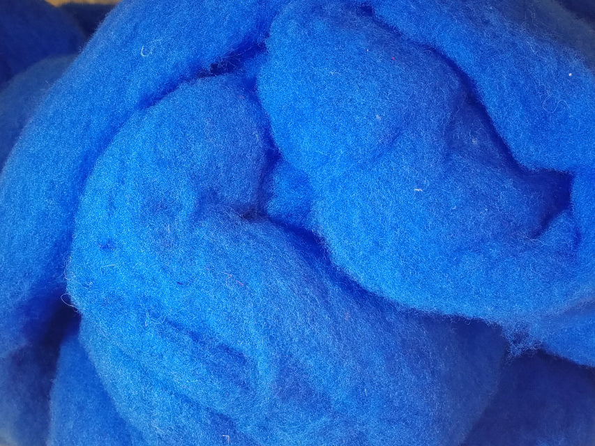 Premium Blue Wool Roving Frankenmuth Woolen Mill