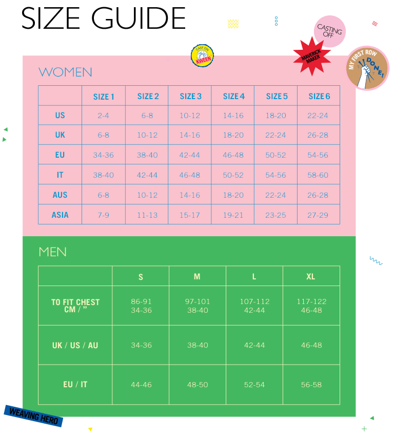 Do you have a size chart with your sizing measurements? – Wool and the Gang
