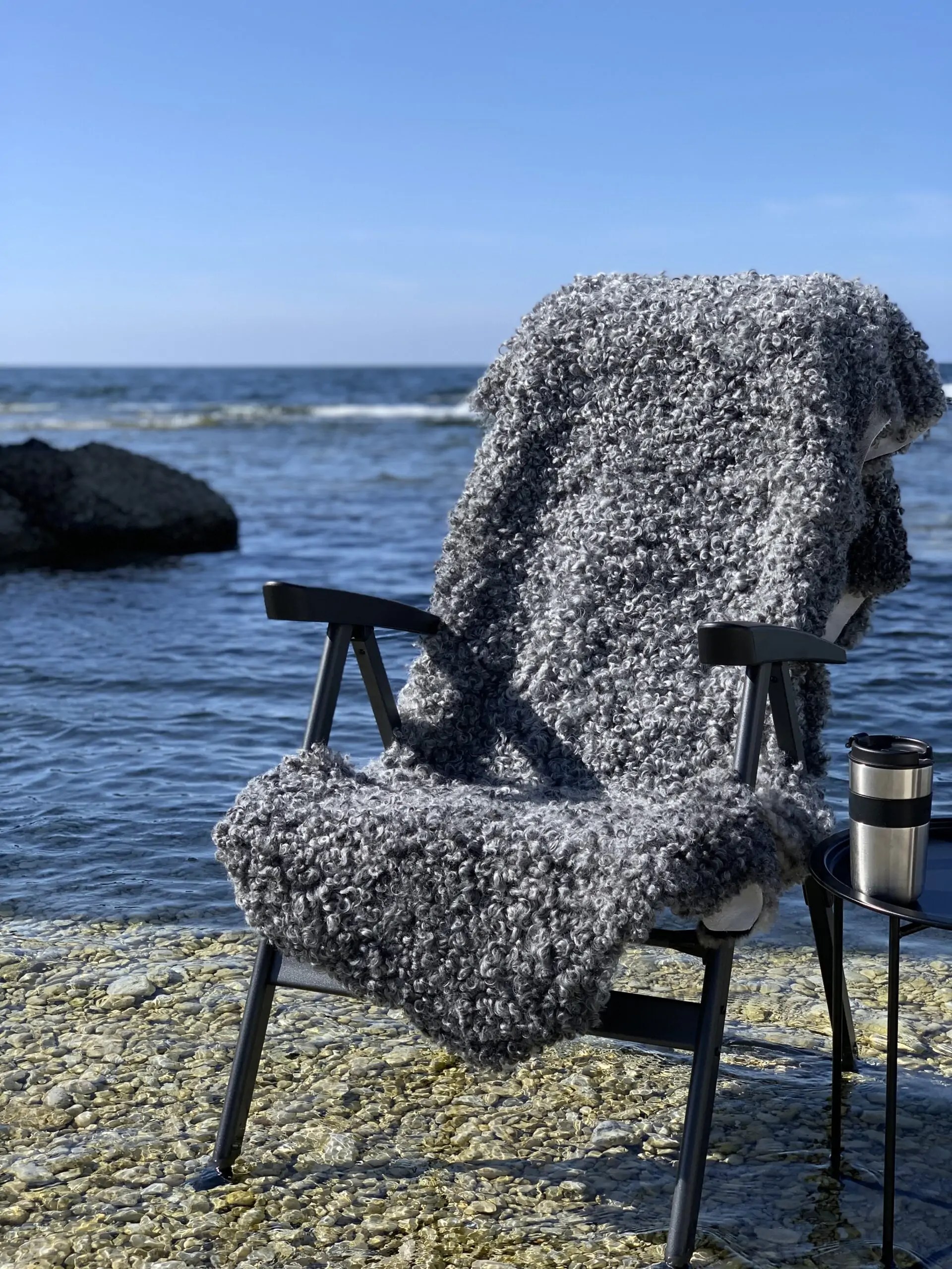 Grey Lambskin Rug Large(Double) Gotland Sweden Woolbase