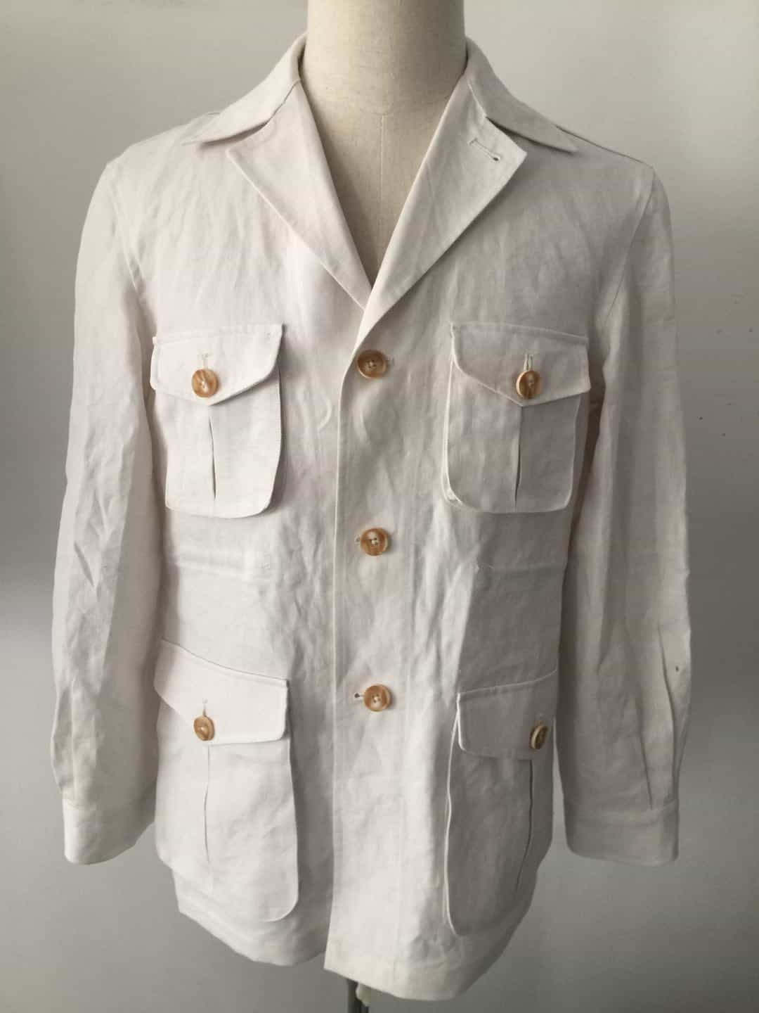 Men’s custom made 100 cotton jacket WOOL FABRICS