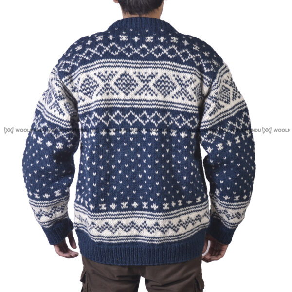 Navy White Christmas Sweater Woolmandu