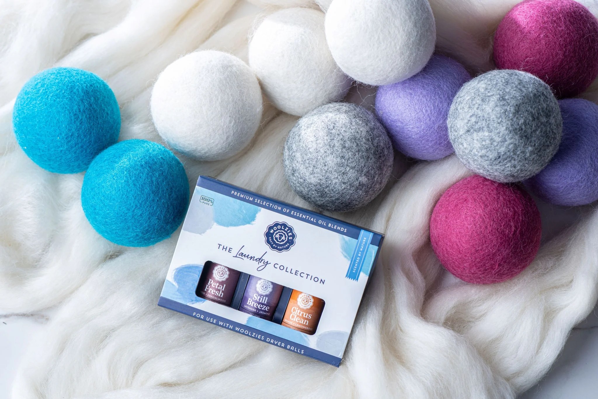 Blue Wool Dryer Balls Set of 3