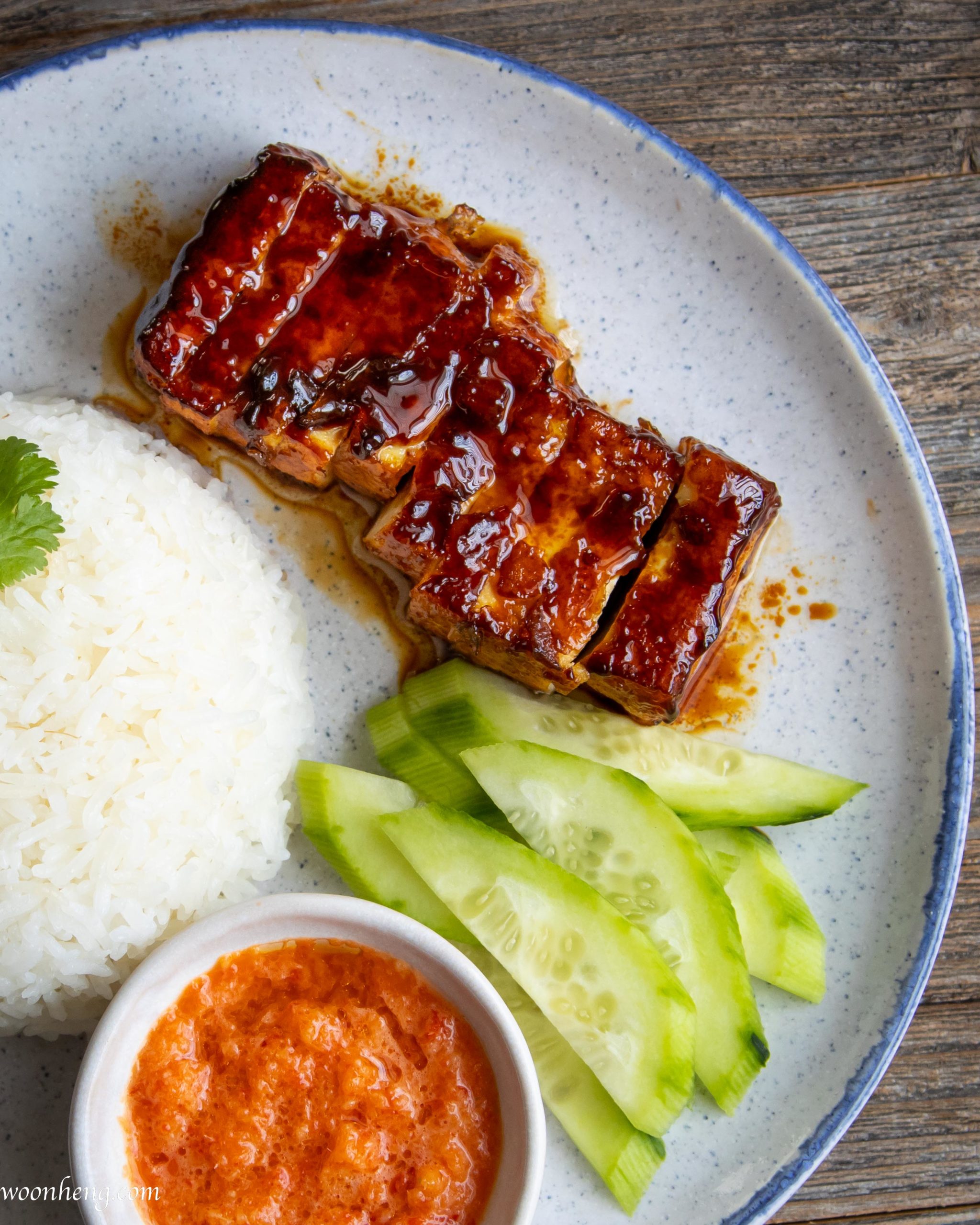 How to Make the Best Vegan Char Siu (BBQ Tofu) Rice WoonHeng