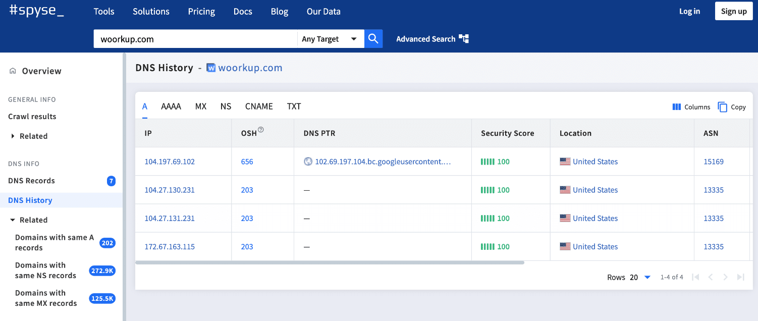 How to quickly view your DNS history for free (A, MX, NS, TXT, etc.)
