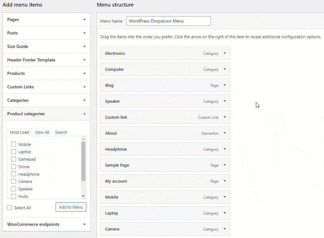 Drop Down Menu Wordpress Code at Norma Wagner blog