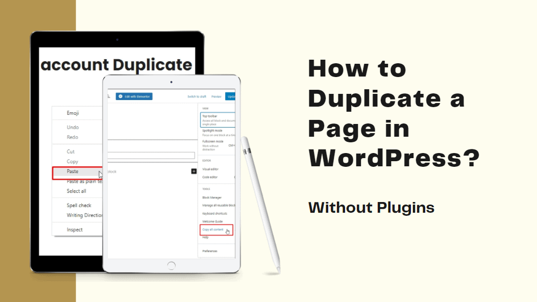 How To Create A WordPress Duplicate Page Without Plugins?