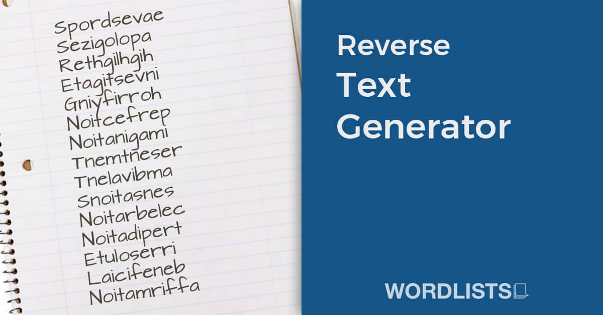 Reverse Text Generator