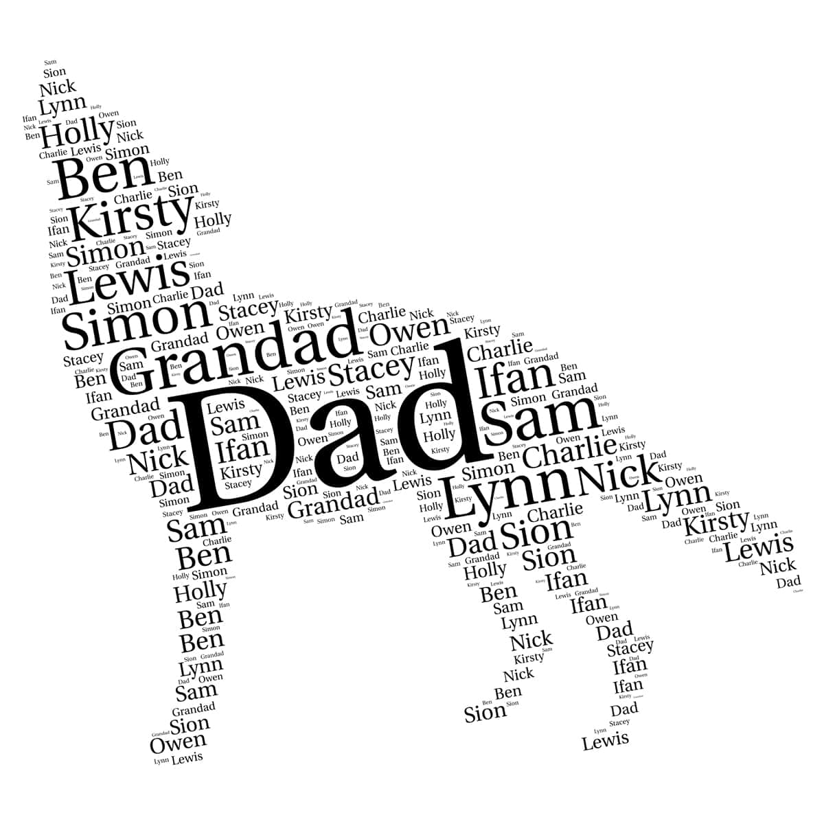 Wolf word art print from £5.99 word art prints
