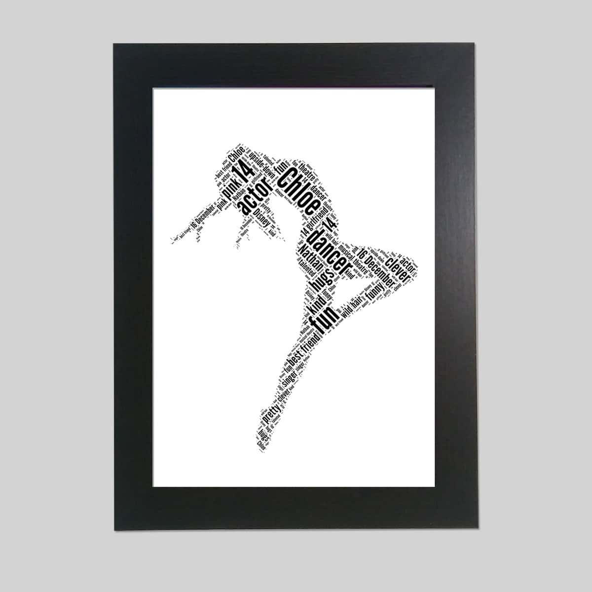 Personalised Dancer word art print word art prints word art app