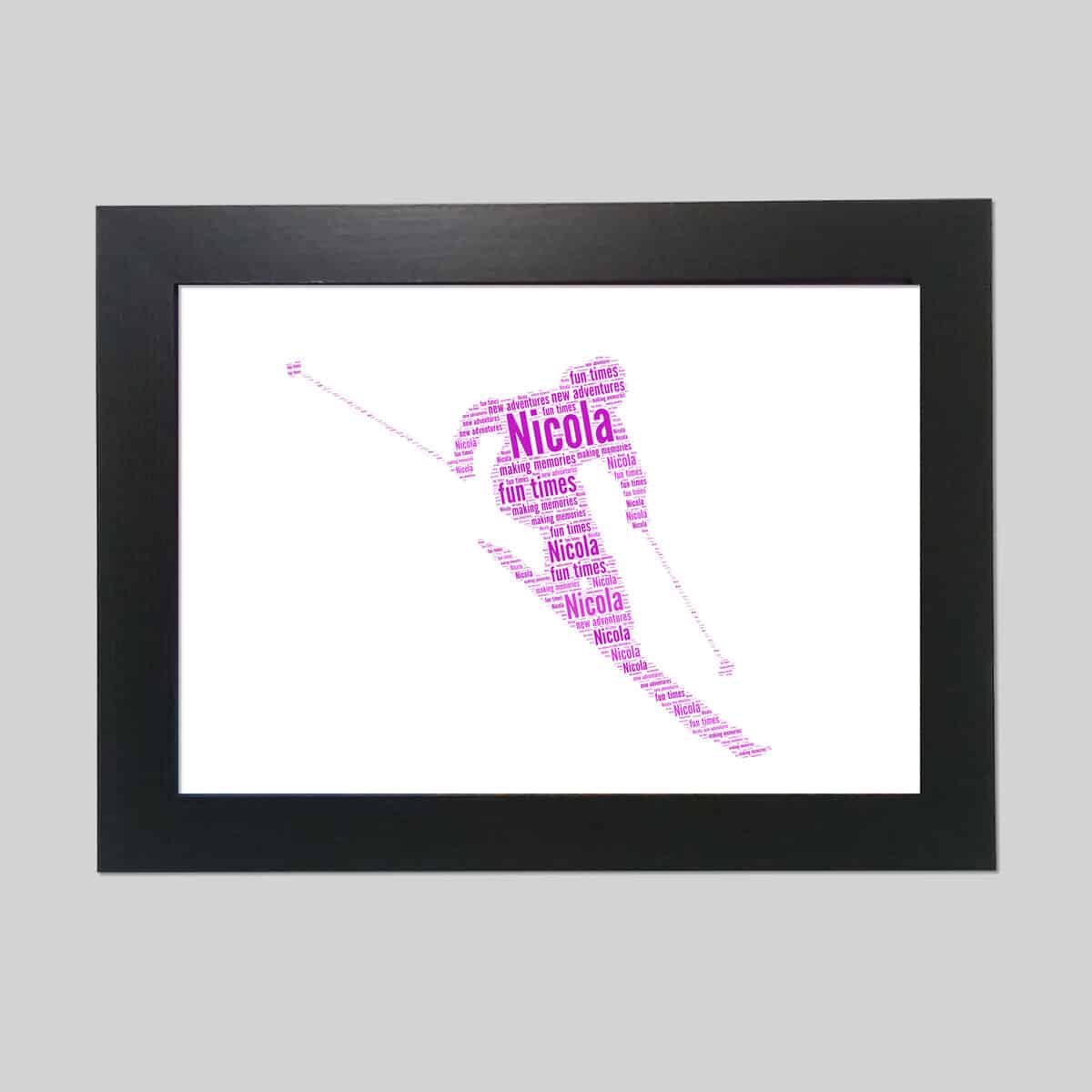 Personalised Skiing word art print word art prints word art app