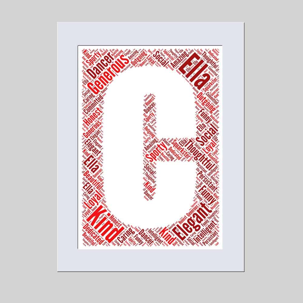 Word art print of letter CReverse word art prints word art app