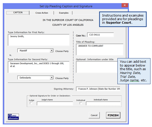 Legal Word Macros & Pleading Templates Word Automation
