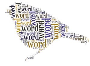 Words in the shape of a bird