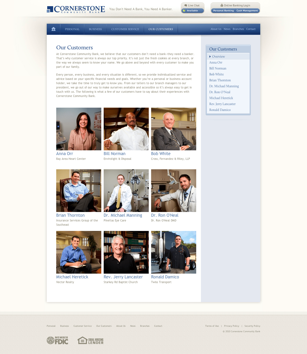 Cornerstone Community Bank site Katie Fisher