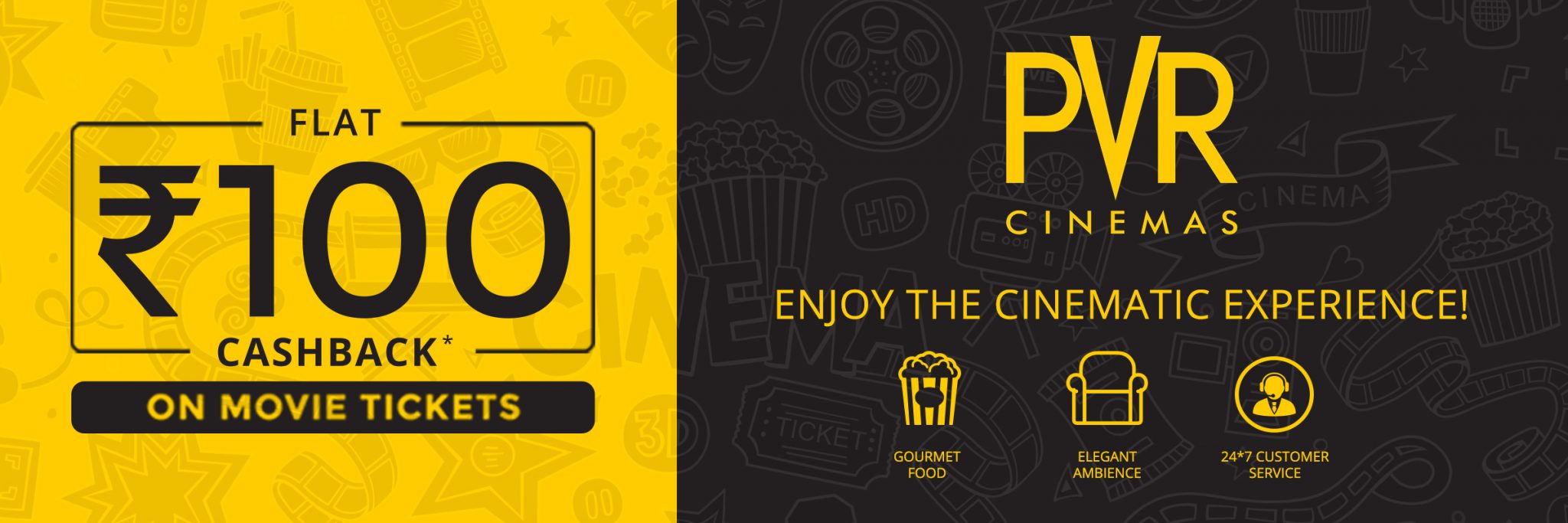 Rs 100 Cashback On Booking Two Or More Movie Ticket(PVR Cinemas)