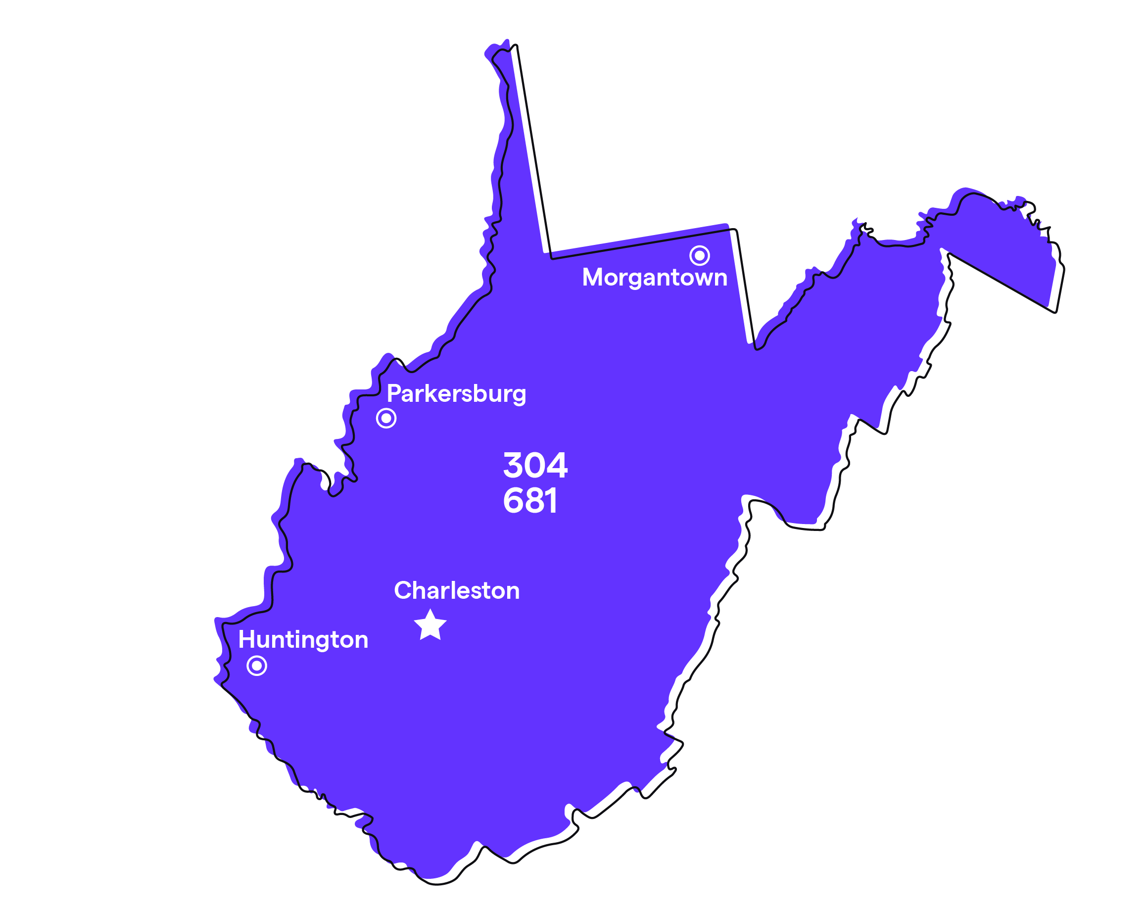 West Virginia (WV) Local Phone Numbers Area Codes 304, 681