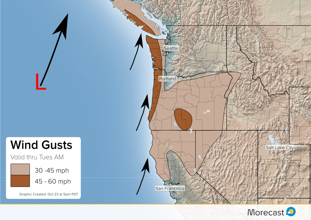Rain and Wind to Start the Week in the Pacific Northwest MORECAST