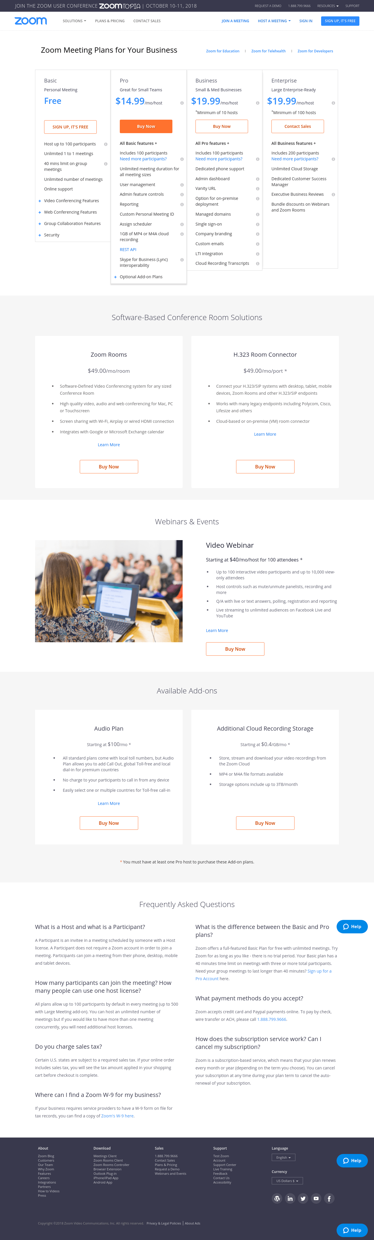Zoom pricing and plans filterasl