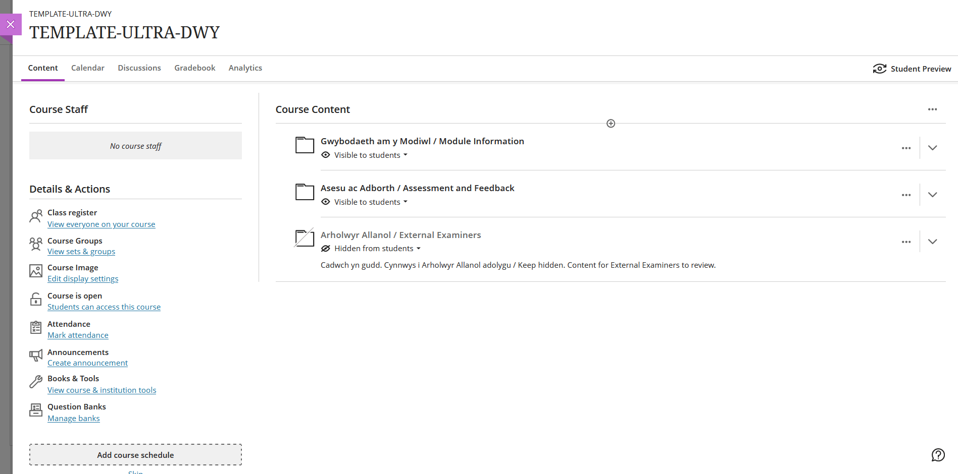 Blackboard Ultra Course Template Confirmed