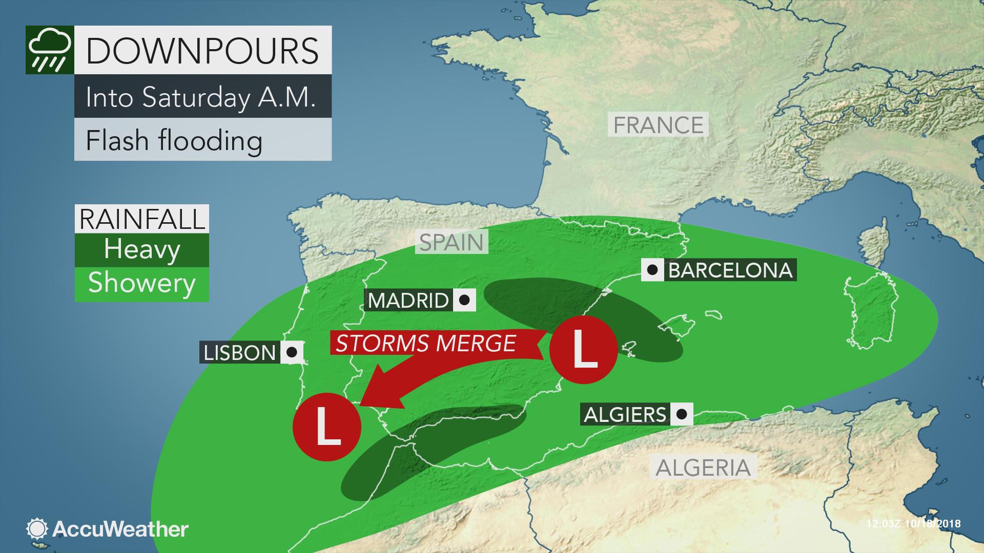 Eastern Spain faces highest risk for flooding, mudslides into Friday