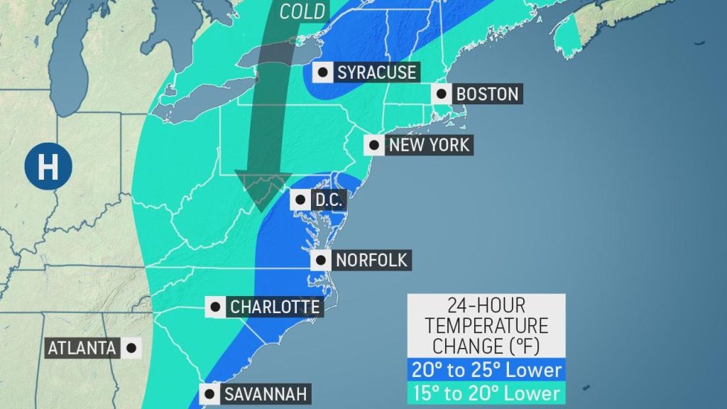 Eastern Seaboard Weather Map Cold front set to bite Eastern Seaboard with punishing temps AccuWeather
