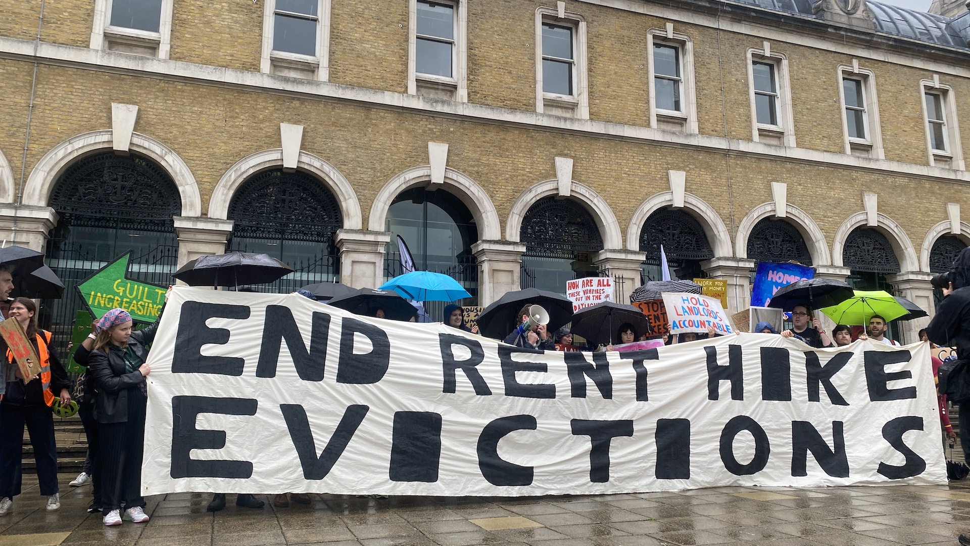 Renters protest outside London event helping landlords maximise profits