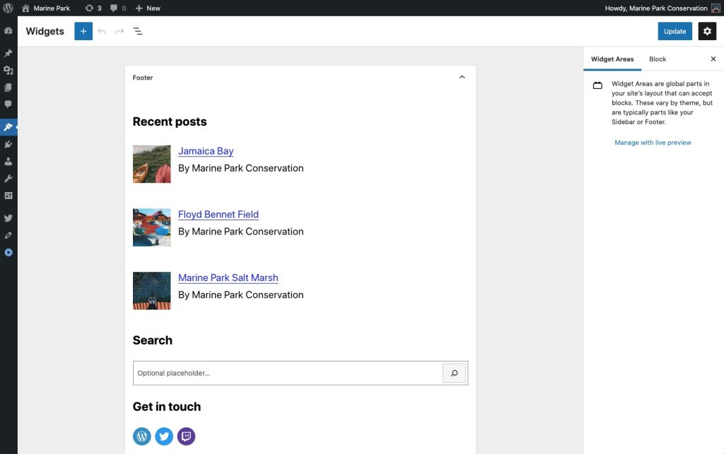 Blockbased Widgets Editor Documentation