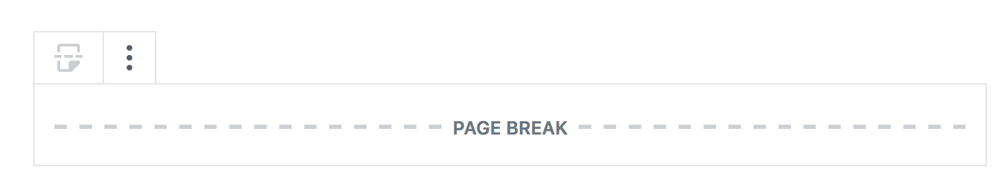 ページ区切りブロックのインターフェース