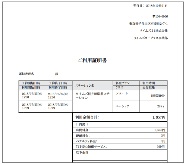 Times Car PLUS の利用明細/領収書を自動取得できるようになりました マネーフォワード クラウド経費サポート