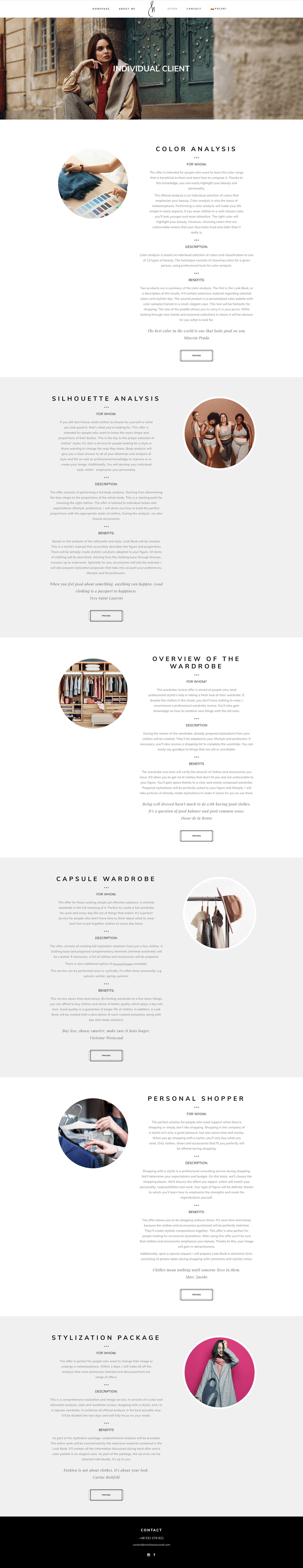 WordPress website for personal stylist WordPress website for personal stylist